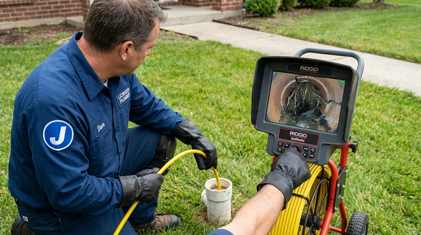 Sewer camera inspection being performed by Johns Plumbing LLC in Lake Helen