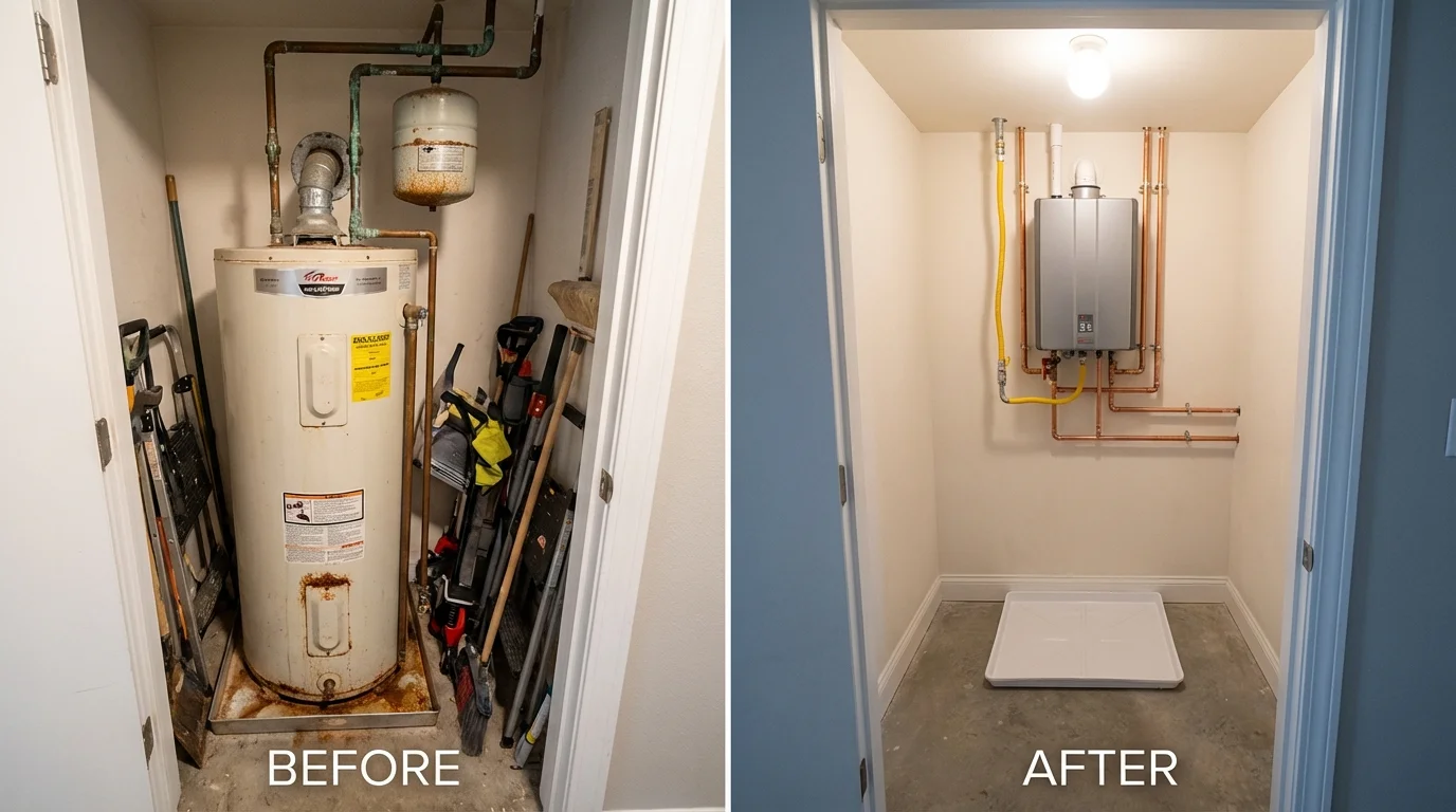 Tank water heater versus wall-mounted tankless unit comparison for Lake Helen, FL homeowners